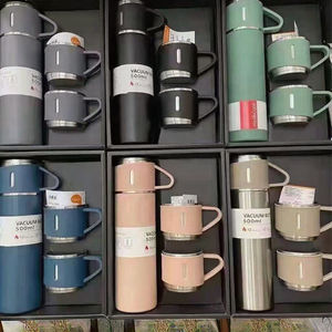 Termo Portátil de Acero Inoxidable de Doble Pared con Aislamiento al Vacío, Tapa Hermética, 3 Tazas, Accesorios, Set de Regalo para el Regreso a Clases - Product Image 3