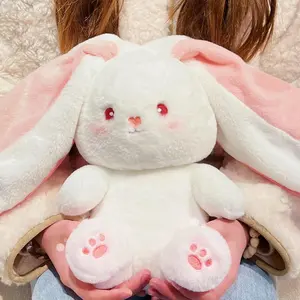 ตุ๊กตาสัตว์ยัดนุ่นรูปกระต่ายสตรอเบอร์รี่น่ารักขนาดเล็กออกแบบได้ตามต้องการ
