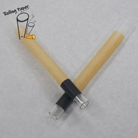 Papier à rouler personnalisé avec un tube en verre transparent non blanchi de très grand diamètre (10 mm) pour la cigarette.