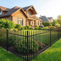 Panneaux de clôture en acier modernes à pointe de lance, clôture métallique pour propriétés résidentielles, commerciales et applications de jardinage