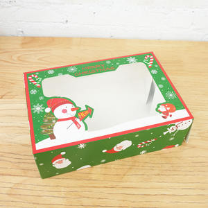 Boîte <span class=keywords><strong>d</strong></span>'impression pliante fête de noël cookie <span class=keywords><strong>biscuit</strong></span> bonbons chocolat carton emballage boîtes en papier avec fenêtre en PVC - Product Image 3