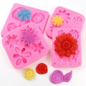 Bộ 377-380 Khuôn Ren Silicon Hình Hoa 4 Loại Khác Nhau, Khuôn Silicon Nhựa - Product Image 1