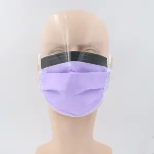 领带头环面罩彩色实验室洁净室防护定制遮阳板一次性面罩带眼罩