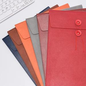 Dompet Dokumen Kulit PU A4 - Tas File Kapasitas Besar untuk Penyimpanan Faktur & Kontrak Kantor, Map File Kulit PU A4 Vertikal - Product Image 5