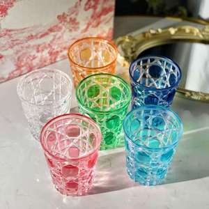 Juego de Vasos de Vidrio con Patrón de Diamantes Coloridos, 6 Piezas, Vasos de Chupito de Colores, Juego de Regalo para Bar y Hogar, Regalo para Festivales, Regalos de Boda - Product Image 4