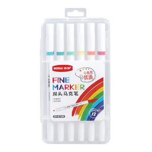 24 Colors Double Head Rounded Corners Pro Permanent Markers Outline Marker Pen