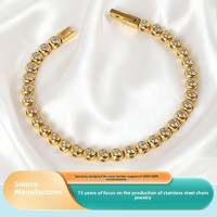 316L roestvrijstalen geometrische zirkoon armband voor dames, luxe mode, kleurrijk cirkeldesign, groothandel sieradenleverancier
