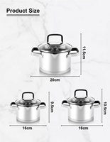 Ensemble d'ustensiles de cuisine à triple fonction Direct d'usine, ustensiles de cuisine en acier inoxydable, ensemble de casseroles