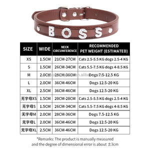 Kerah anjing berlian kerah anjing grosir pabrik dengan huruf untuk hewan peliharaan Dekorasi nama dapat disesuaikan. Kerah kulit PU - Product Image 4