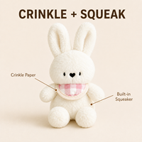Mini jouet pour chien en peluche Ours et Lapin avec sonnette et papier froissé