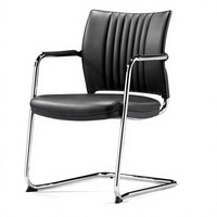 Chaise de visiteur en cuir personnalisée OEM avec structure cantilever chromée, siège rembourré et accoudoirs fixes pour cabinet d'avocats, hôpital, école, clinique