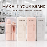 Ensemble complet de pinceaux de maquillage 8-en-1, ensemble de pinceaux cosmétiques professionnels, kit d'outils de beauté, fond de teint, fard à paupières, blush
