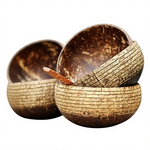 Cuenco y Cuchara de Coco Naturales Hechos a Mano en Vietnam, 100% Pulidos, Ecológicos y Únicos, Disponibles al por Mayor - Product Image 1