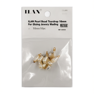 Perle a goccia ILAN da 10 mm per incollaggio e creazione di gioielli - Product Image 3
