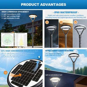 Nueva Lámpara de Jardín LED Solar para Exteriores, de Alta Potencia, Impermeable IP65, de Aluminio, 30W 50W, Personalizable, Precio de Fábrica - Product Image 2