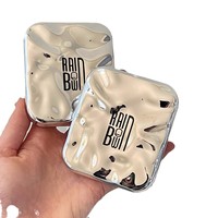 Miroir de maquillage avec lumière LED, miroir de voyage portable, miroir de table de toilette à domicile, mini miroir carré pliable