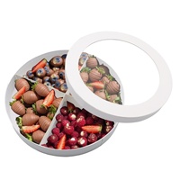 Caja de cartón biodegradable con ventana para dulces, frutas, charcutería, con relieve, recubrimiento UV y laminación mate