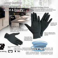 Gants en nitrile jetables écologiques sans poudre, 100 pièces, qualité industrielle, légers, doux et durables pour un usage domestique