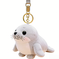 Porte-clés en peluche phoque mignon et dodu 20cm en coton PP, personnalisable ODM OEM, breloque de sac animale douce, prix usine de gros