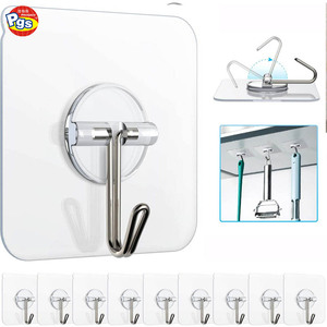 Thần đồng trong suốt liền mạch treo tường tự dính cao su móc chống thấm nước và oilproof nhựa móc đường sắt cho đồ lặt vặt - Product Image 2