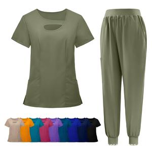 Vendedores Uniformes Cuello en V Aberturas laterales Favorecedores Cuidado fácil para el trabajo en diversas profesiones y entornos - Product Image 1