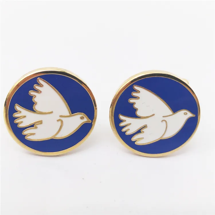 ONEWAY Manufacturer supply wholesale pigeon cufflinks buttons for men luxury custom blank metal cufflink pin with box