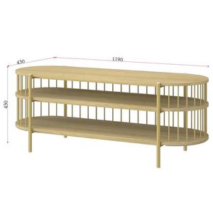 צורה אליפסה במבוק יחידת טלוויזיה לסלון, 3-שכבות עץ במבוק שולחן מרכז שולחן עם אחסון טלוויזיה Meuble - Product Image 3