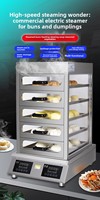 Four à vapeur commercial haut de gamme à remplissage automatique d'eau, armoire de cuisson à vapeur pour pains et rouleaux de riz, chauffage à température constante 8000W 4 trous