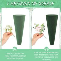 Cône de mousse florale en résine phénolique, 32 cm de hauteur, style professionnel, pour artisanat de Noël DIY, ensemble de fleurs vertes humides, décoration de fête