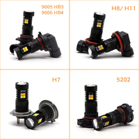 Lampu Kabut LED 9005, Lampu Kabut LED 9006 Warna Ganda Super Terang HB4 HB3 H11 H8 Putih Kuning/Amber 3030