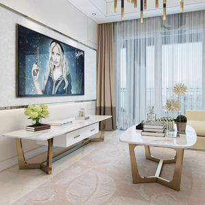 モダンなデザインのテレビキャビネットショーケースメディアコンソールキャビネットリビングルームのテレビスタンドとコーヒーテーブルの豪華さ - Product Image 4