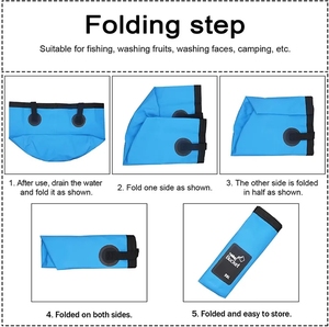 20L <span class=keywords><strong>5</strong></span> <span class=keywords><strong>gallon</strong></span> <span class=keywords><strong>container</strong></span> ráp gấp xô nước rửa di động lưu vực cho du lịch ngoài trời cắm trại câu cá làm vườn - Product Image 4