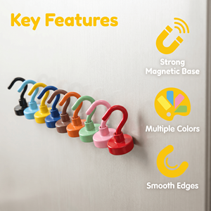 Imán de Neodimio NdFeB, Gancho Magnético Resistente y Colorido D20, Ganchos Magnéticos Fuertes <span class=keywords><strong>para</strong></span> Colgar - Product Image 6