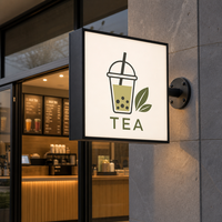 Enseigne lumineuse LED rétroéclairée mince pour extérieur, enseigne de devanture pour restaurant, magasin de détail, logo personnalisé, fournisseur en gros