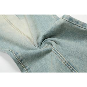 All'ingrosso colore blu chiaro pantaloni larghi a vita alta con modello di lavaggio unico Casual pantaloni da <span class=keywords><strong>uomo</strong></span> donna Jeans in Denim - Product Image 6