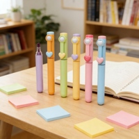 Surligneur oblique YF PEN avec motif cœur, 6 couleurs, mignon, pour l'école, stylo fluorescent