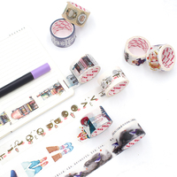 Personnalisé imprimé japonais Washi ruban artisanat mignon Kawaii autocollants ruban de masquage pour salle de classe décor retour à l'école Scrapbook Journal