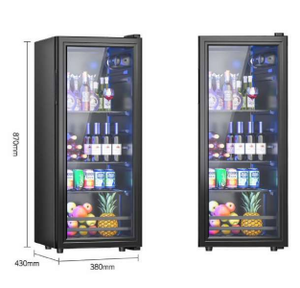 Gabinete de <span class=keywords><strong>vino</strong></span> de vidrio transparente de una sola puerta comercial para el hogar de 122L, vitrina de refrigeración, refrigerador de mantenimiento fresco, barra de hielo - Product Image 6