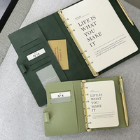 Carnet d'adresses A5/A7 personnalisé en cuir PU avec anneaux, couverture rigide de qualité supérieure, bloc-notes pour réunions d'affaires, journal, agenda, portable pour filles