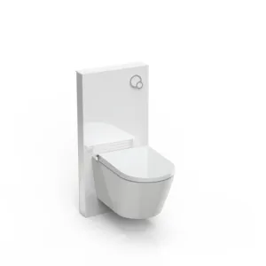 Bathroom OEM Wall Mounted Toilet Tank Modern Square Angle Pneumatic Cabinet Cistern Tempering Glass Cistern