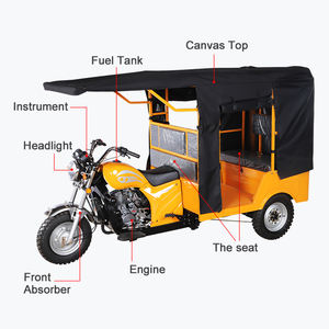 Rickshaw de pasajeros Bajaj, motor zongshen de refrigeración por agua de 200CC, taxi de pasajeros/tuktuk, novedad de 2020 - Product Image 5