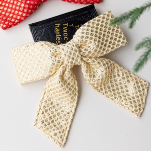 New Christmas Gold Glitter <b>Sequin</b> Bow Pendant <b>Red</b> and Pink Cloth Tree Ornaments and Accessories European & American Style - Product Image 2