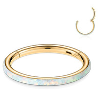 Cincin Hidung Opal Baja Tahan Karat Kustom, Anting-anting Model Bezel Trendy, Cincin Bibir, Anting-anting Tulang Telinga, Produk Piercing