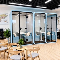 Salle de réunion insonorisée privée, cabine de réunion multi-personnes personnalisable, cabine téléphonique, espace de travail flexible à montage rapide