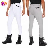 Pantalon d'équitation homme best-seller avec demi-grip, compression, taille mi-haute, coupe régulière, pour l'entraînement, avec fermeture éclair