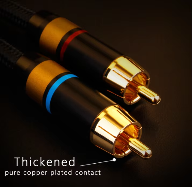 RASANTEK RCA-022 High Quality 99.99% OFC Male-Male RCA Interconnect Cable Gold Plated Conductor PVC Jacket 2m Microphone/Speaker
