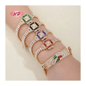 Pulsera Ajustable de Aleación Chapada en Oro de 18K con Circonita Cúbica para Mujer, Brazaletes Religiosos de Moda para Niñas - Product Image 6
