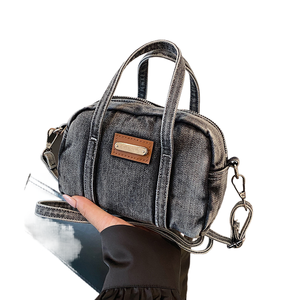 <span class=keywords><strong>Sac</strong></span> à main en jean, nouveau design classique <span class=keywords><strong>bowling</strong></span>, denim vieilli, <span class=keywords><strong>sac</strong></span> à main tendance <span class=keywords><strong>vintage</strong></span>, style moto, <span class=keywords><strong>sac</strong></span> à main pour femme - Product Image 2