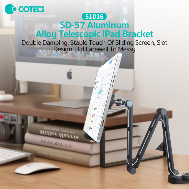 COTECi Customized Universal Adjustable Aluminum Alloy Telescopic Boom Mobile Phone Tablet Stand