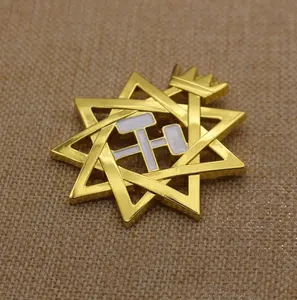 Zinc Alloy Soft Enamel Gold Hollow Lapel Pin Badge Custom with Crown